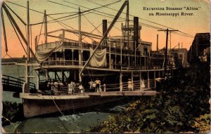 Postcard Excursion Steamer Alton on the Mississippi River