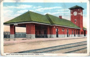 FARGO, ND North Dakota  GREAT NORTHERN RAILWAY Depot   c1910s Postcard