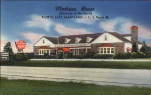 North East MD Madison House Linen Motel Postcard
