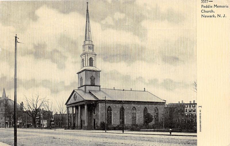 Newark New Jersey~Peddie Memorial Church~Neighborhood in Background~c1905 PC