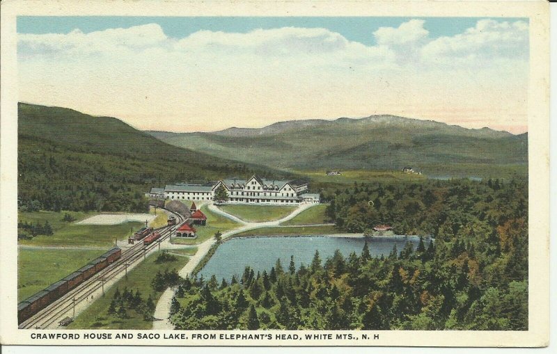 White Mts., N.H., Crawford House and Saco Lake, From Elephant's Head