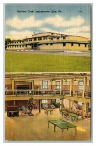Vintage 1940's Postcard Interior Service Club Indiantown Gap Pennsylvania