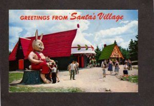 NH Greetings From Santa's Village Bunny Postmarked Jefferson New Hampshire PC