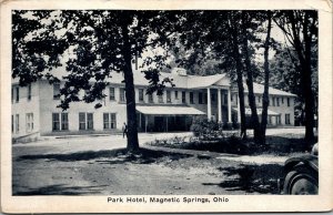 Vintage 1920's Park Hotel Magnetic Springs Ohio OH Antique Postcard