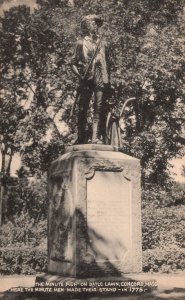 Vintage Postcard Minutemen On Battle Lawn Monument Concord Massachusetts MA