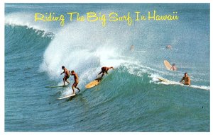 Surfing Thrills in Hawaii North Shore Postcard 1970s