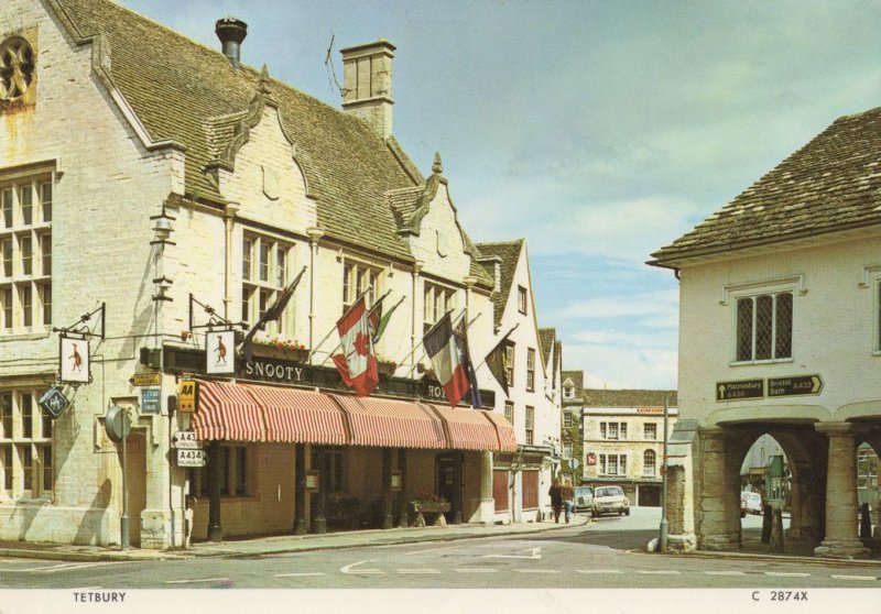 Tetbury The Snooty Dog Restaurant Pub Flags Cotswolds Postcard