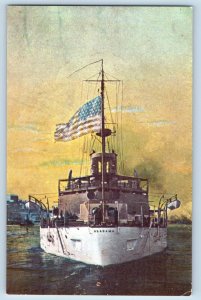 Alabama Postcard USS Battleship Navy Warship Steamer WWII c1960 Vintage Antique