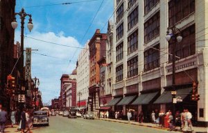 FORT WAYNE, INDIANA Calhoun Street Scene Allen County c1950s Vintage Postcard