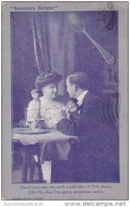 Romantic Couple Dining Spooners Delight 1909