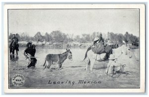 c1920 Leaving Mexico Kavanaugh War Postal Donkey Deming New Mexico NM Postcard