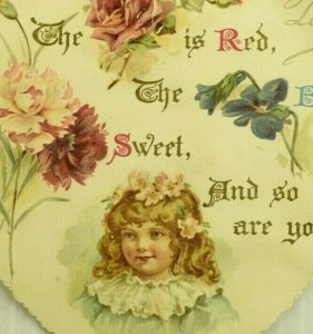 Vintage Valentine Die-Cut Heart Card  Ernest Nister Bavaria Fab! 7A