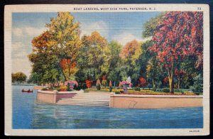 Vintage Postcard 1934 Boat Landing, West Side Park, Paterson, NJ