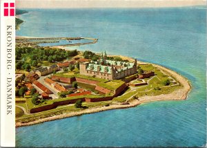 Postcard Denmark Kronborg aerial
