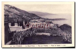 Old Postcard La Turbie Le Rond Point View On & # 39Italie