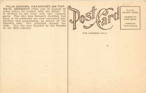 Frankfort On The Main Germany c1910 Postcard Palm Garden