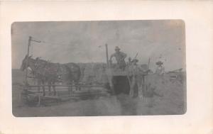 C36/ Occupational Real Photo RPPC Postcard c1910 Farm Baler Horses Men 11