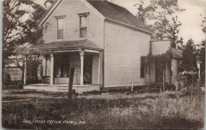 Oxley Ontario Post Office c1909 Oxley ONT Cancel Postcard G82
