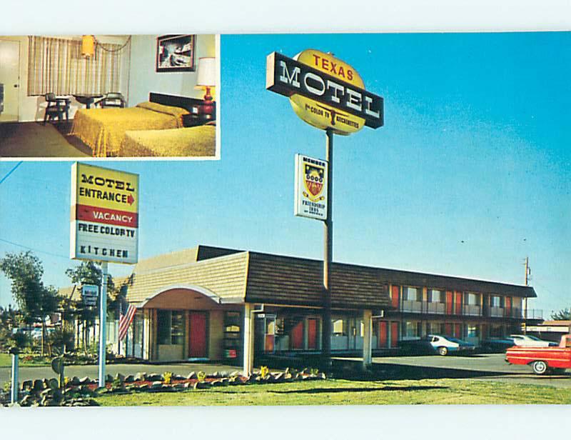 Unused Pre-1980 OLD CARS & TEXAS MOTEL Fairfield California CA s6111