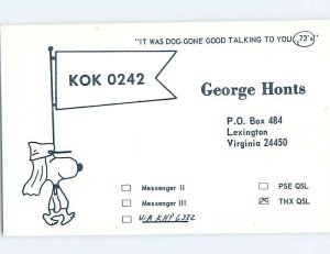 Pre-1980 RADIO CARD - Lexington - by Buena Vista & Lynchburg & Roanoke VA AH1803