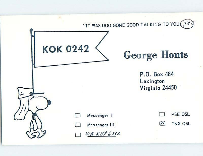 Pre-1980 RADIO CARD - Lexington - by Buena Vista & Lynchburg & Roanoke VA AH1803