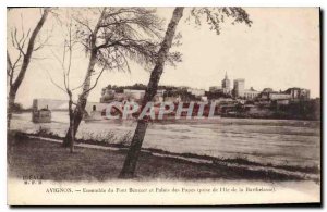 Old Postcard Avignon Whole Benezet Pont and Palais des Papes (decision Island...