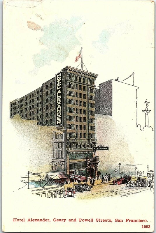 C.1910 Hotel Alexander, Geary and Powell, San Francisco, Cal. Postcard P125