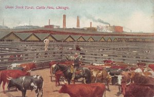 Union Stock Yards, Cattle Pens, Chicago, IL, Early Postcard, Unused