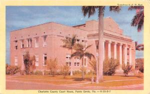 Punta Gorda Florida Charlotte Court House Street View Antique Postcard K90306