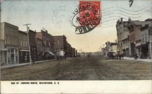 Watertown SD Oak St. North c1910 Postcard