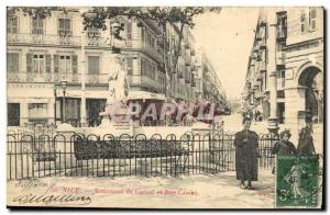 Old Postcard Nice Monument Carnot and Rue Cassim Children