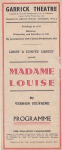 Madame Louise Alfred Drayton Robertson Hare Drama Theatre Programme