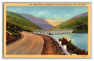 Postcard UT Mountain Dell Reservoir Parleys Canyon Salt Lake City Utah