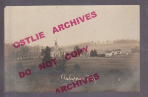 Ashippun WISCONSIN RPPC c1910 BIRDSEYE VIEW nr Watertown Oconomowoc TINY TOWN!