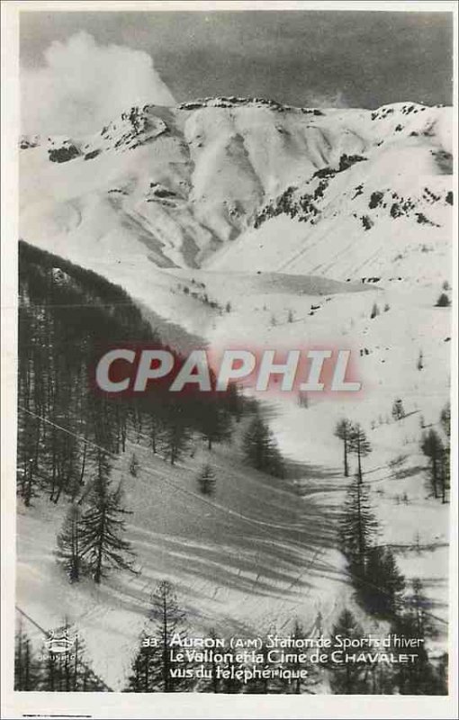 Postcard Modern Auron (A M) Winter Sports Resort Le Vallon and the Cime de Ch...