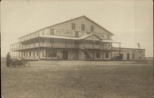 Wells ME Movie Theatre & Dance Hall Pool Room c1910 Real Photo Postcard spg