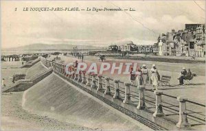 Old Postcard Le Touquet Paris Plage La Digue Promenade