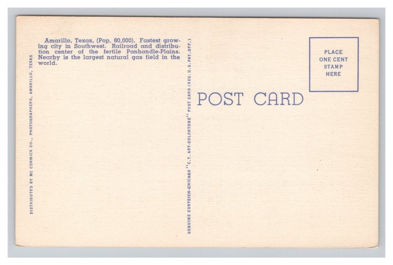 Amarillo Texas Hotel Herring Postcard