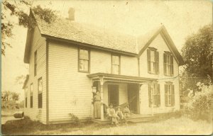 RPPC Farm House Family Norburorn Missouri Real Photo Postcard