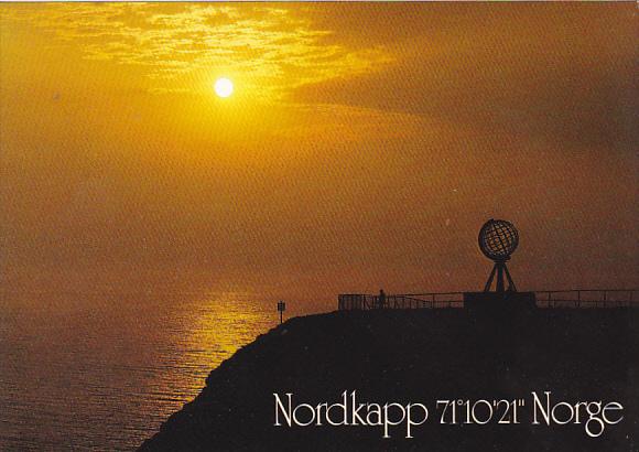 Norway Midnight Sun at North Cape Northernmost point of Europe