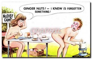 Humor - Illustration - Nudist Camp - Old Postcard