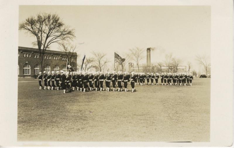 US American Soldiers Military Company 6 Great Lakes USA 1939 RPPC Postcard D16