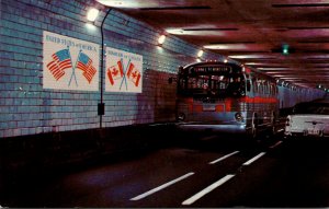 Canada Windsor Detroit-Windsor Tunnel Interior View Showing Tunnel Bus and Pa...