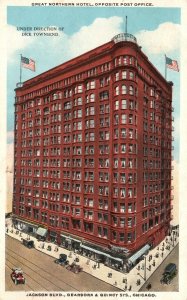 Vintage Postcard 1917 Great Northern Hotel Opposite Post Office Chicago Illinois