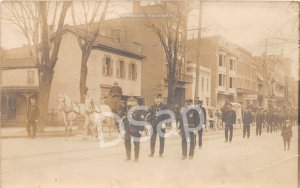 J8/ Toledo Ohio RPPC Postcard c1910 Parade Wagon Police Piano Store 145