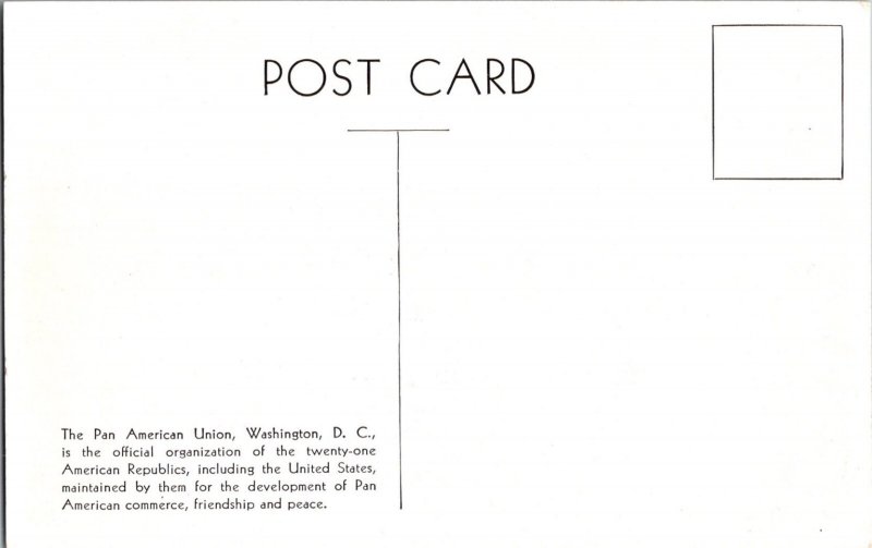 COURTYARD, PAN AMERICAN UNION BUILDING Washington DC Vintage Postcard JE3