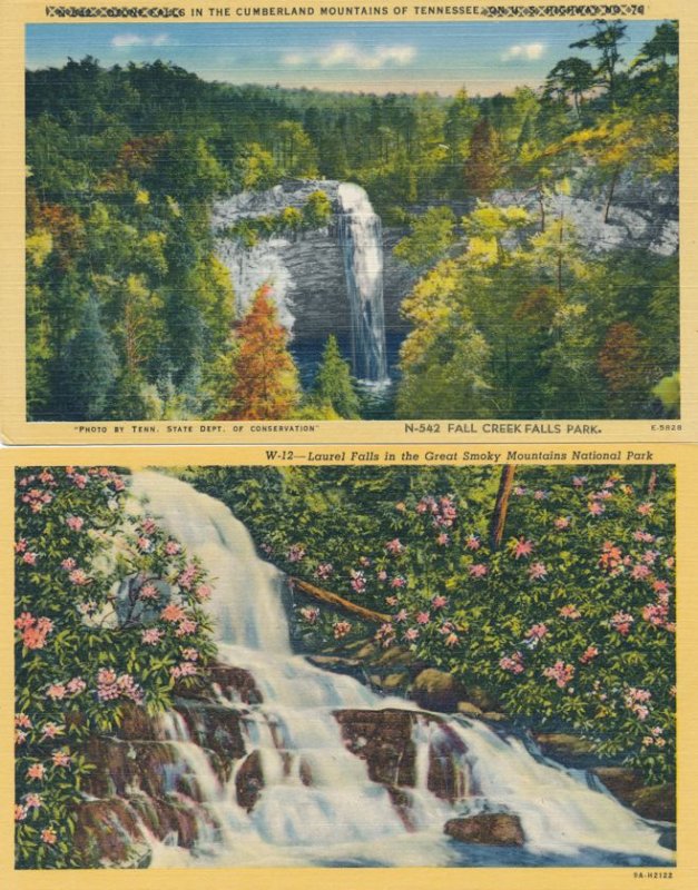 (4 cards) Waterfalls Great Smoky Mountains National Park TN Tennessee (or N.C.)