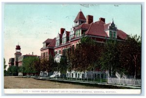 1908 Sacred Heart Academy St. Patrick's Hospital Missoula Montana MT Postcard