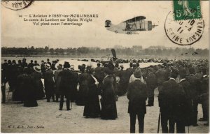 PC CPA AVIATION LE COMTE DE LAMBERT SUR BIPLAN WRIGHT Vintage Postcard (b24321)