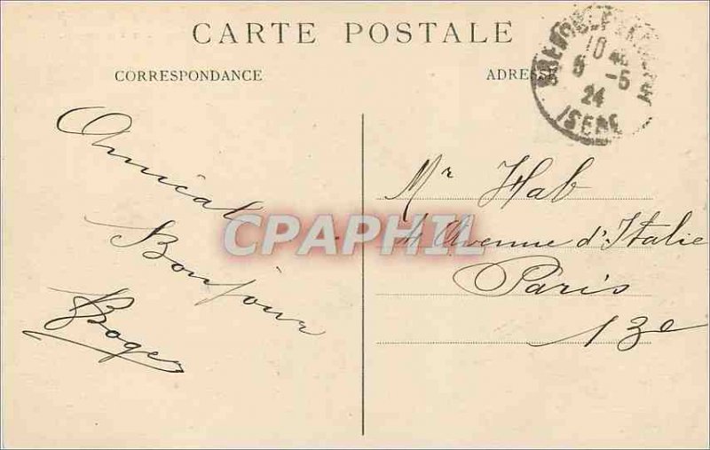 Old Postcard Grenoble Place Victor Hugo and Les Forts E R